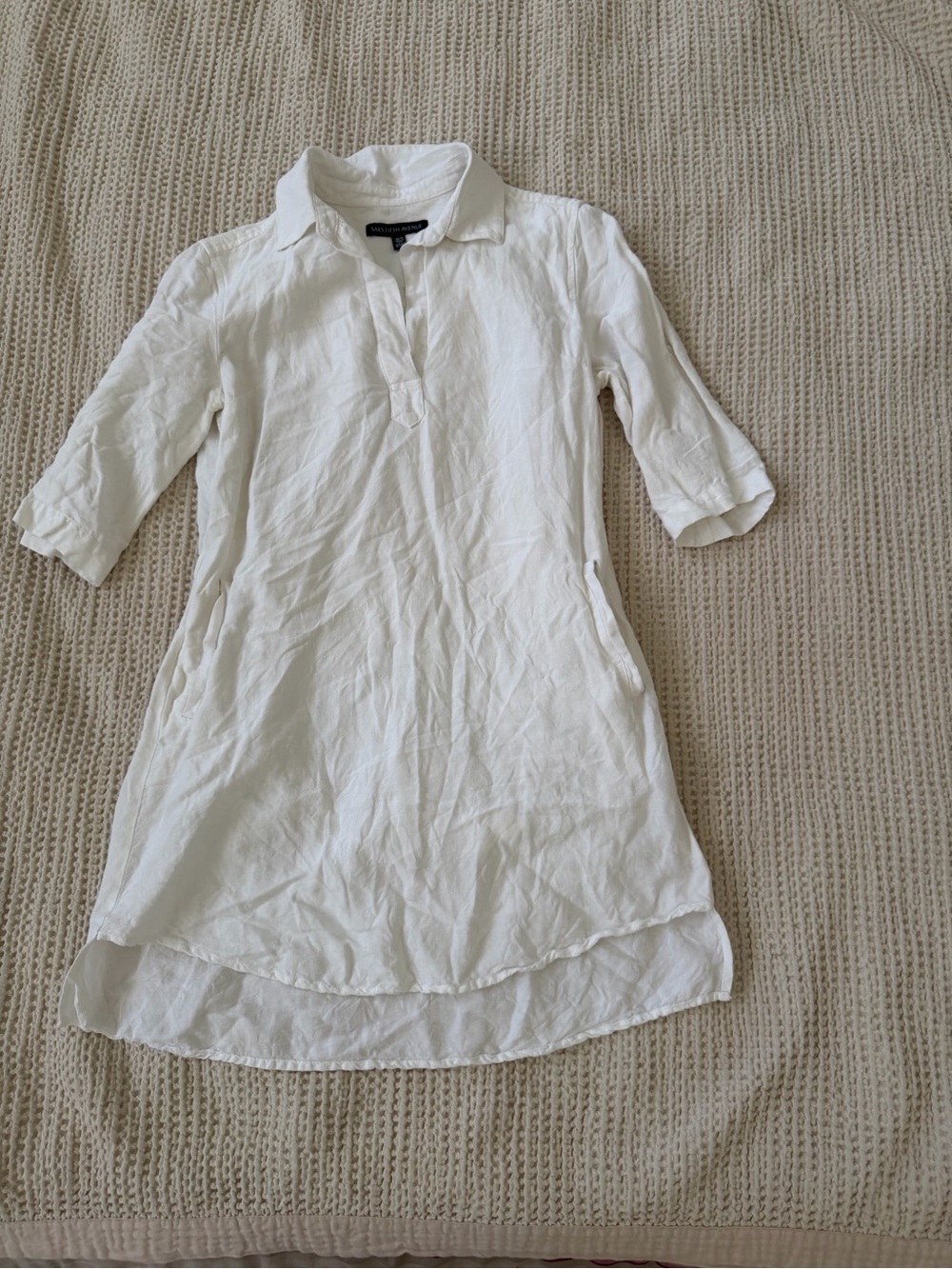 Saks Fifth Avenue White Button-Front Shirt